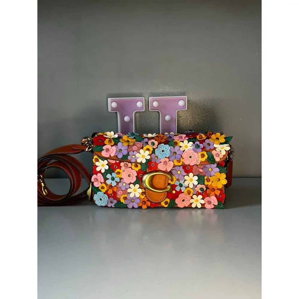 Coach Tabby Shoulder Bag 26 With Floral Applique - Picture 4 of 12